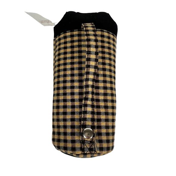 Longaberger Corduroy Plaid Small Tote Bag Purse Black Tan Khaki Check Homestead - Picture 15 of 16